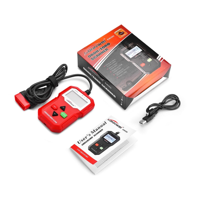 KONNWEI KW590 Mini OBDII Car Auto Diagnostic Scan Tools Auto Scan Adapter Scan Tool (Can Only Detect 12V Gasoline Car)(Red) - free shipping - PMC TechLife - Order now!