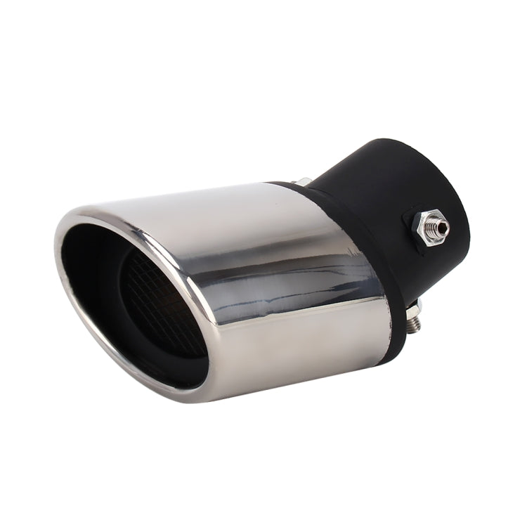 Universal Car Styling Stainless Steel Curved Bolt-on Exhaust Tail Muffler Tip Pipe with Mesh(Black) - Exhaust Pipes by PMC TechLife | Online Shopping South Africa | PMC TechLife | Buy Now Pay Later Mobicred