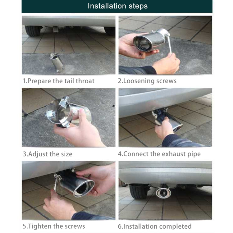 Universal Car Styling Stainless Steel Curved Double Outlets Exhaust Tail Muffler Tip Pipe(Black) - Exhaust Pipes by PMC TechLife | Online Shopping South Africa | PMC TechLife