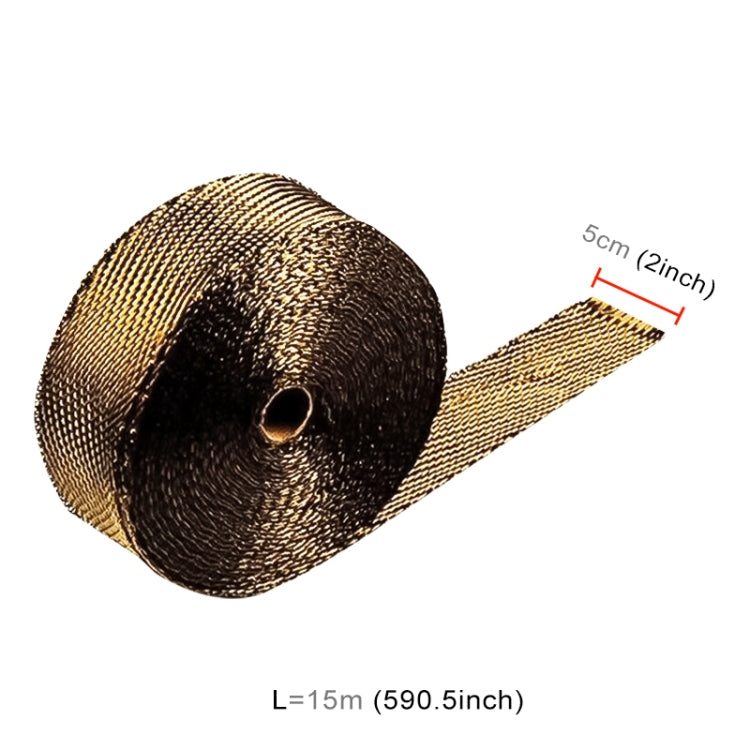 15m Titanium Gold Exhaust Wrap Auto Motor Exhaust Heat Shield Wrap Heat Resistant Wrap - free shipping - PMC TechLife - Order now!