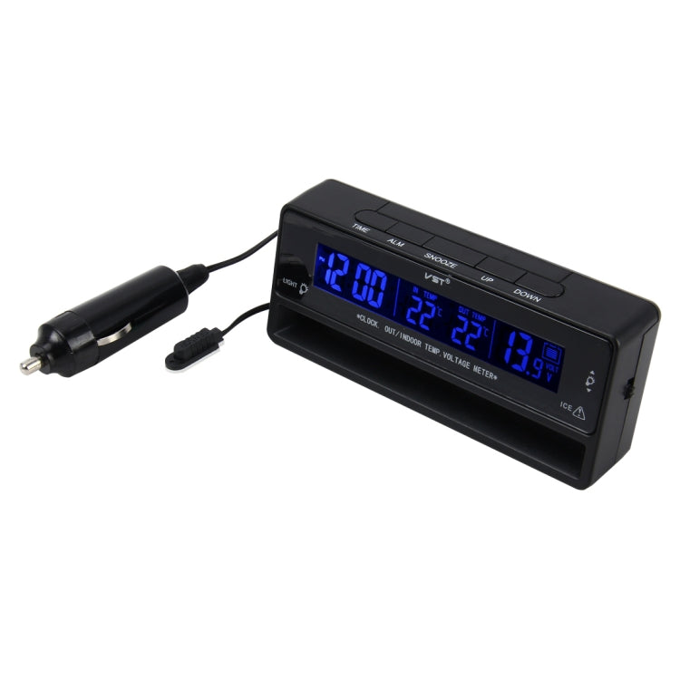 Digital Car Thermometer Voltage Meter Luminous Clock Tester Detector Multi-function Car Digital Clock with Thermometer and Automotive Voltmeter - Clocks & Car Meters by PMC TechLife | Online Shopping South Africa | PMC TechLife | Buy Now Pay Later Mobicred