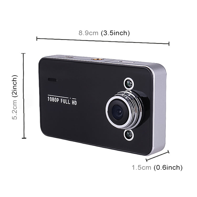 K6000 2.3 inch 140 Degrees Wide Angle Full HD 720P Video Car DVR, Support TF Card (32GB Max) / Motion Detection, with 2 Night Vision Fill Lights - free shipping - PMC TechLife - Order now!