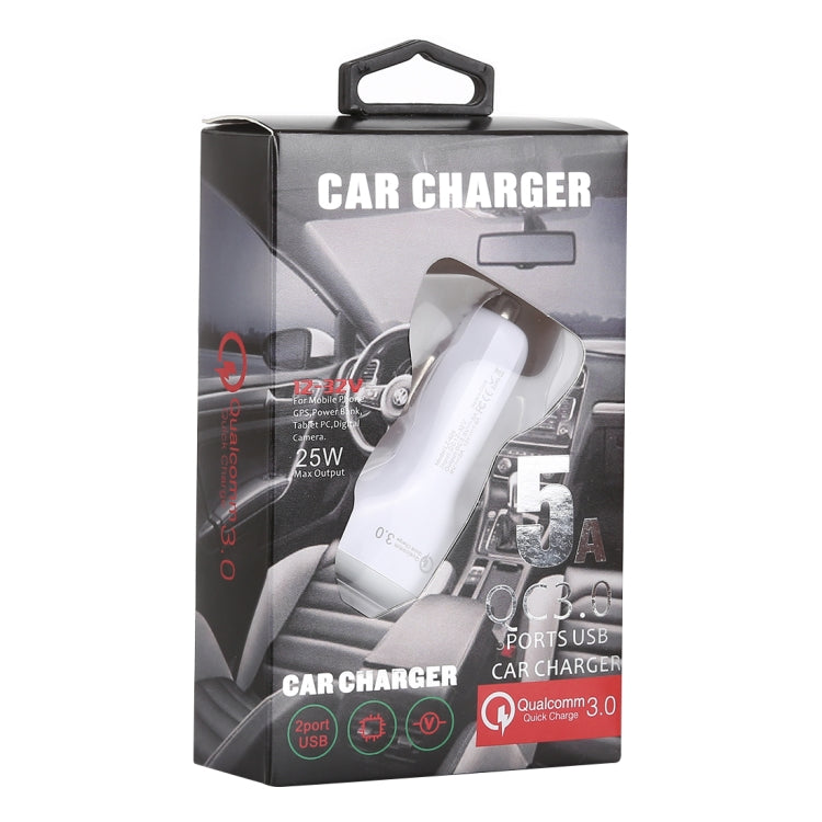 LZ-429 QC3.0 2.4A Three USB Ports Smart Quick Car Charger(White) - Car Charger by PMC TechLife | Online Shopping South Africa | PMC TechLife