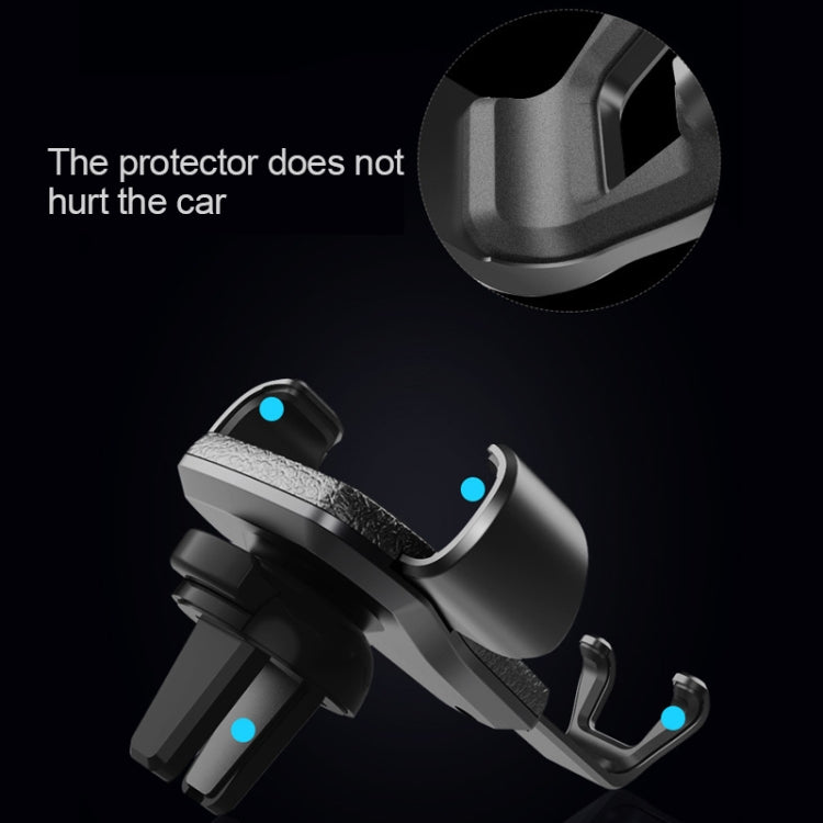 Litchi Texture Gravity Car Mount Phone Holder (White) - Car Holders by PMC TechLife | Online Shopping South Africa | PMC TechLife