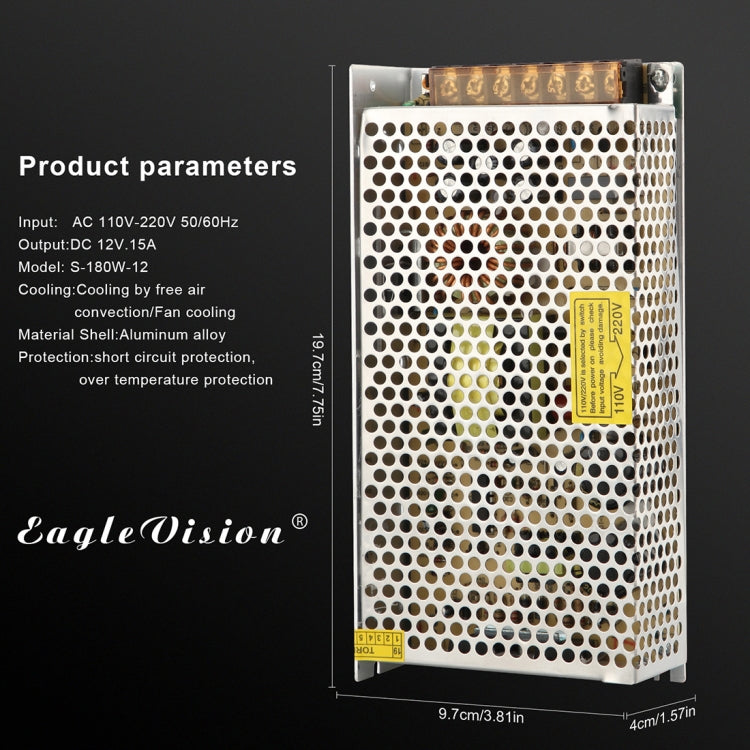 AC 110 / 220V to DC 12V 15A 180W Power Adapter AC-DC Converter Step Down Module - Step-down Transformer by PMC TechLife | Online Shopping South Africa | PMC TechLife