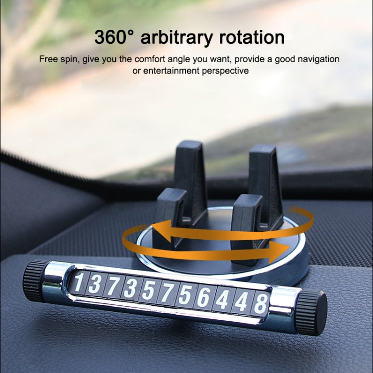 Multi-function Car Instrument Panel Mobile Phone Holder Temporary Parking Card(Black) - Car Holders by PMC TechLife | Online Shopping South Africa | PMC TechLife