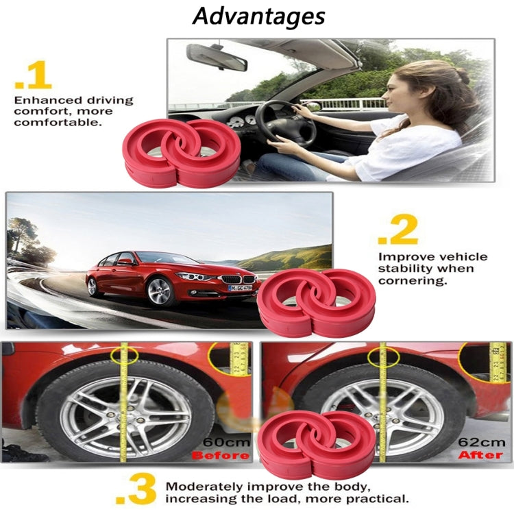 2 PCS Car Auto D Type Shock Absorber Spring Bumper Power Cushion Buffer, Spring Spacing: 22mm, Colloid Height: 43mm(Red) - Power Cushion by PMC TechLife | Online Shopping South Africa | PMC TechLife