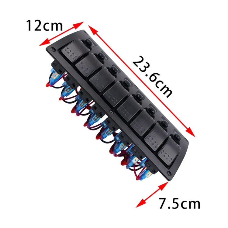 3Pin 8 Way Switches Combination Switch Panel with Light and Projector Lens for Car RV Marine Boat - Car Switches by PMC TechLife | Online Shopping South Africa | PMC TechLife