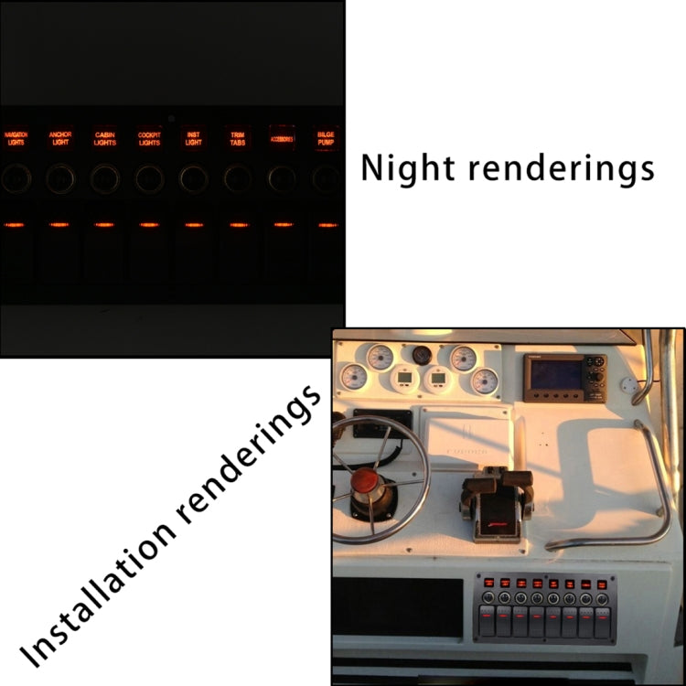 3Pin 8 Way Switches Combination Switch Panel with Light and Projector Lens for Car RV Marine Boat - Car Switches by PMC TechLife | Online Shopping South Africa | PMC TechLife