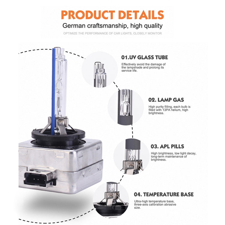 2 PCS D1S 35W 3800 LM 8000K HID Bulbs Xenon Lights Lamps, DC 12V(White Light) - Xenon Lights by PMC TechLife | Online Shopping South Africa | PMC TechLife