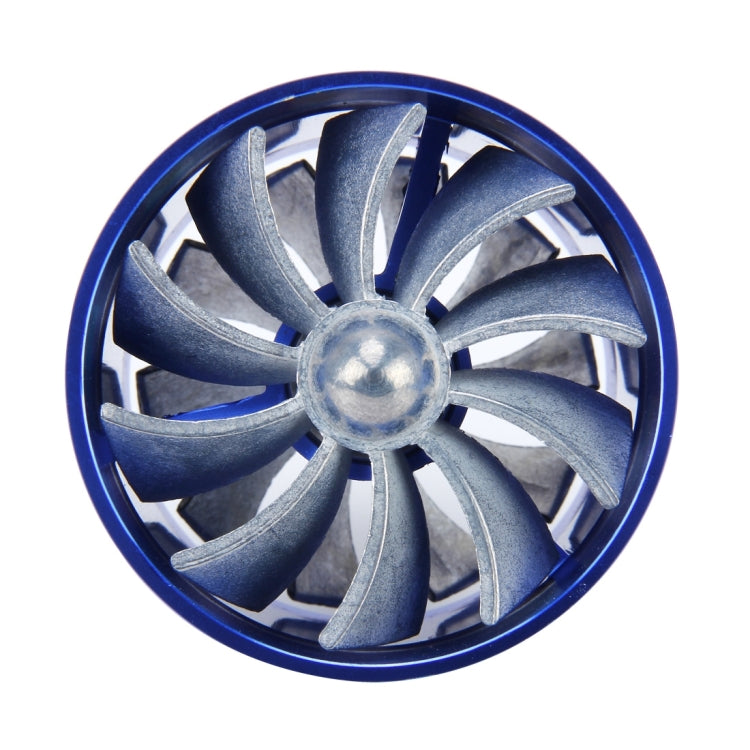 F1-Z Car Stainless Universal Supercharger Dual Double Turbine Air Intake Fuel Saver Turbo Turboing Charger Fan Set kit(Blue) - Engine Fittings by PMC TechLife | Online Shopping South Africa | PMC TechLife | Buy Now Pay Later Mobicred