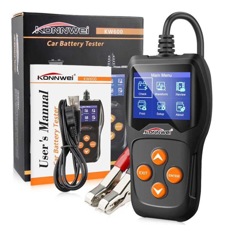 KONNWEI KW600 Auto Battery Analyzer 100 to 2000CCA Car Tester 12V 2.4 inch Digital Color Screen Cranking Charging Car Diagnostic - free shipping - PMC TechLife - Order now!