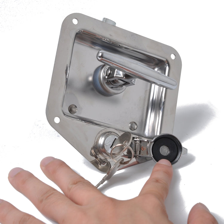 Folding T Handle Lock Stainless Steel Flush Mount Tool Box for Trailer / Yacht / Truck - Locks & Hasps by PMC TechLife | Online Shopping South Africa | PMC TechLife