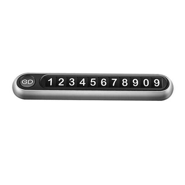 Hidden Number Metal Car Temporary Parking Number Plate Parking Card (Silver) - Parking Card by PMC TechLife | Online Shopping South Africa | PMC TechLife
