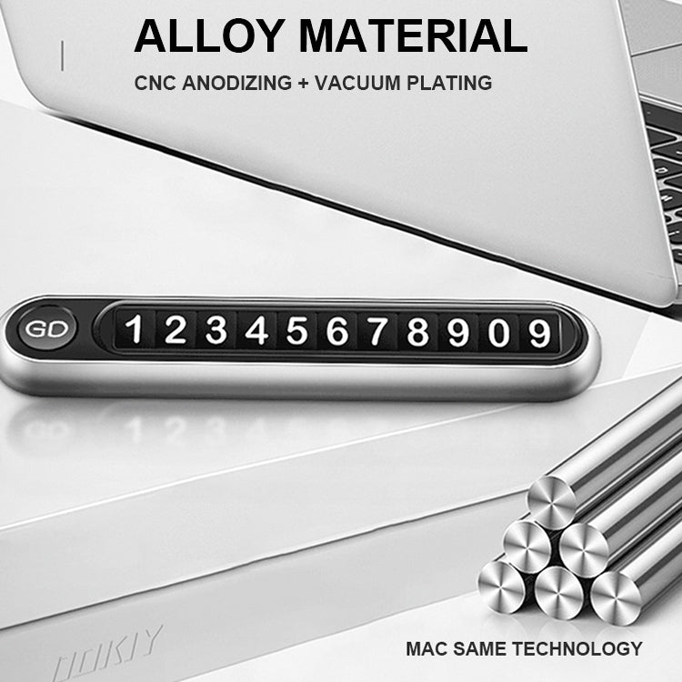 Hidden Number Metal Car Temporary Parking Number Plate Parking Card (Silver) - Parking Card by PMC TechLife | Online Shopping South Africa | PMC TechLife