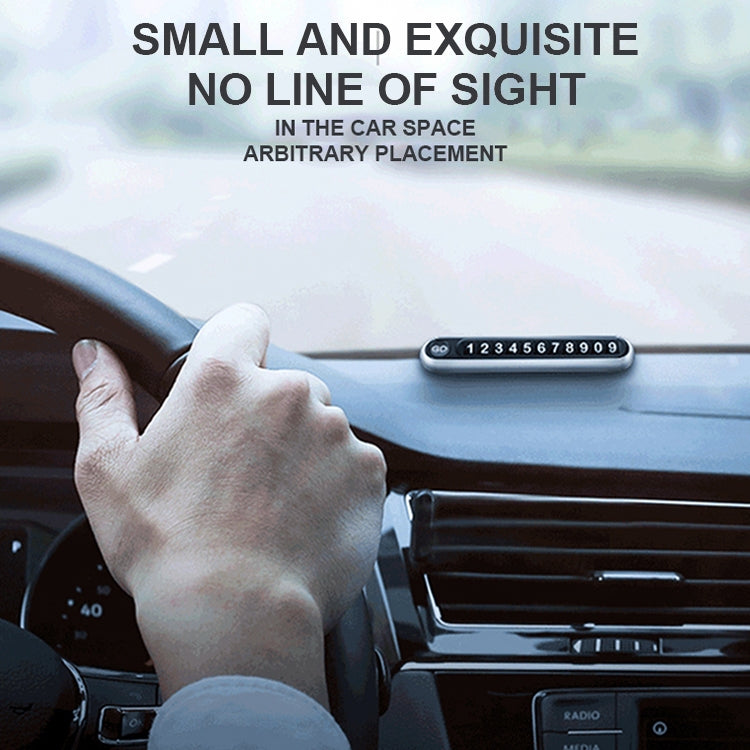 Hidden Number Metal Car Temporary Parking Number Plate Parking Card (Silver) - Parking Card by PMC TechLife | Online Shopping South Africa | PMC TechLife