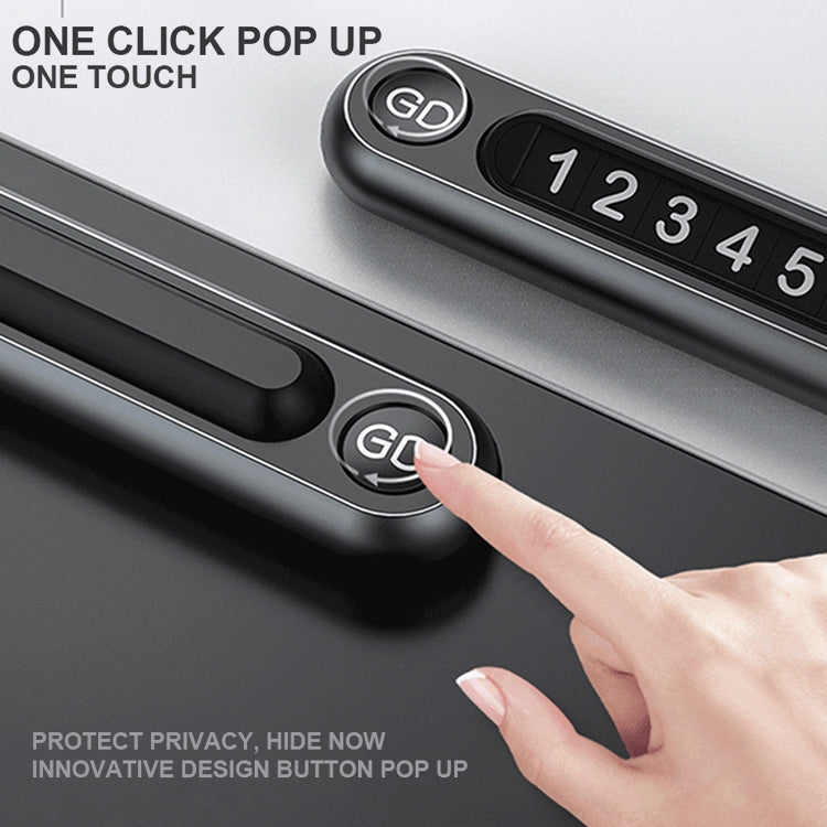 Hidden Number Metal Car Temporary Parking Number Plate Parking Card (Silver) - Parking Card by PMC TechLife | Online Shopping South Africa | PMC TechLife