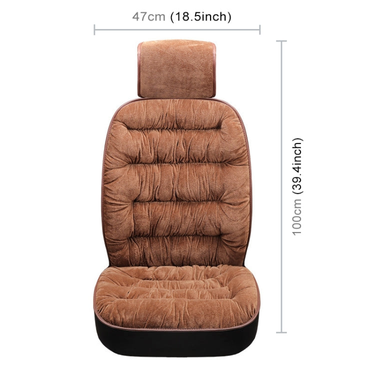 Car Thick Plush Seat Cushion Warmer Cover Winter Seat Mat (Coffee) - Seat Accessories by PMC TechLife | Online Shopping South Africa | PMC TechLife