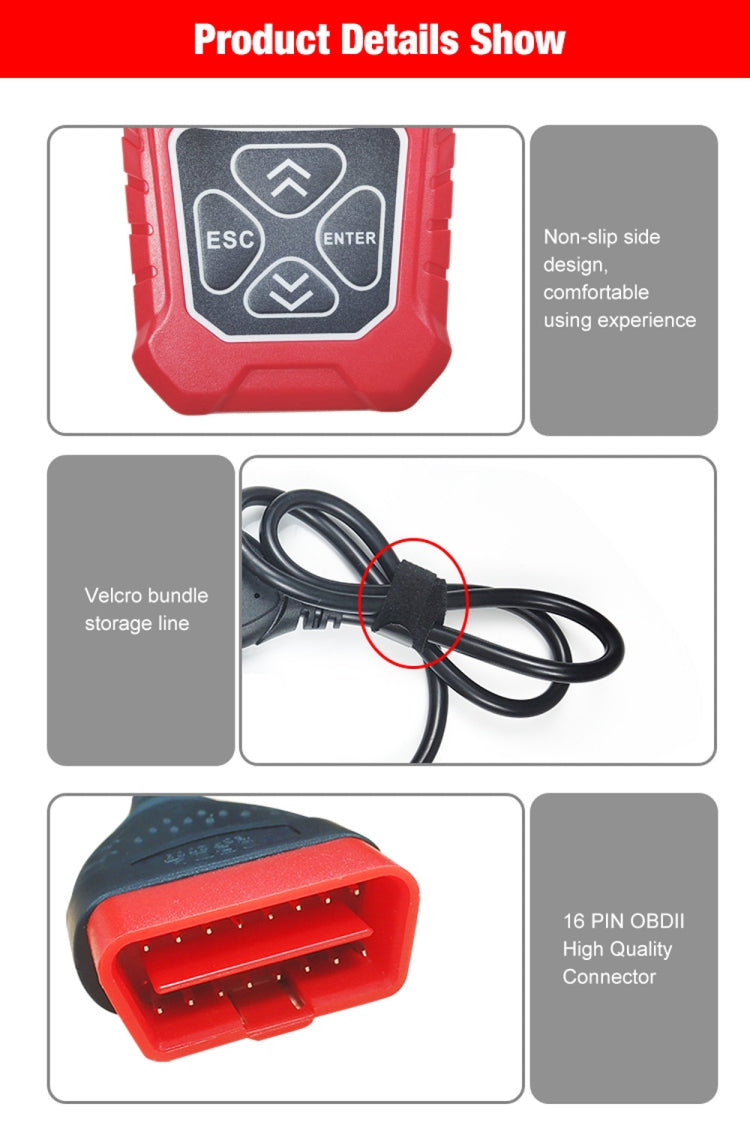KONNWEI KW310 OBD Car Fault Detector Code Reader ELM327 OBD2 Scanner Diagnostic Tool(Red) - Code Readers & Scan Tools by KONNWEI | Online Shopping South Africa | PMC TechLife | Buy Now Pay Later Mobicred