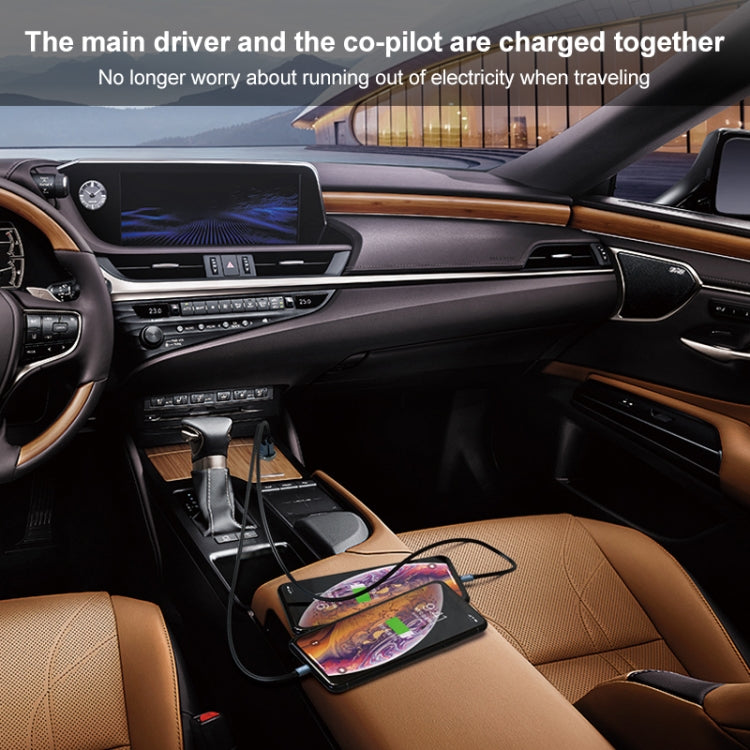 IVON CC37 15W 3.1A Dual USB Mini Car Charger + 1m USB to USB-C / Type-C Fast Charge Data Cable Set - Car Charger by IVON | Online Shopping South Africa | PMC TechLife