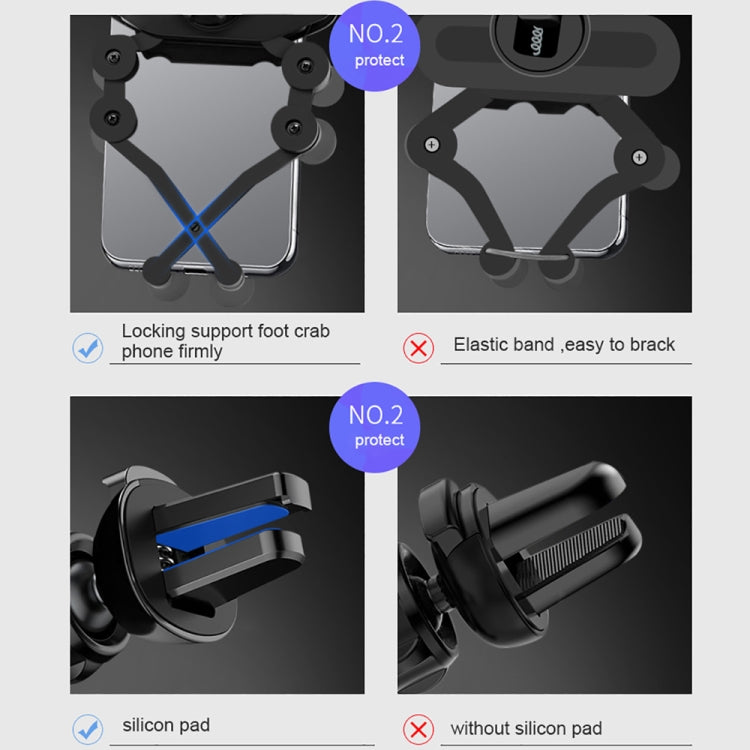 Car Air Outlet Six-claw Gravity Mobile Phone Holder Bracket (Silver) - Car Holders by PMC TechLife | Online Shopping South Africa | PMC TechLife