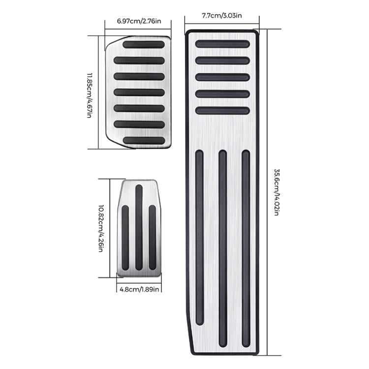 3 in 1 Car Non-Slip Pedals Foot Brake Pad Cover Set for Tesla Model S / X - Foot Pedal by PMC TechLife | Online Shopping South Africa | PMC TechLife