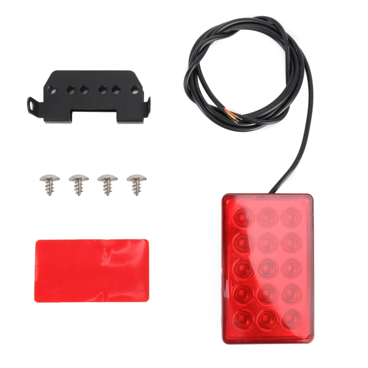 DC12V 1W Car Square Highlight Brake Lights Reversing Light with 15LEDs SMD-3528 (Red) - Brake Lights by PMC TechLife | Online Shopping South Africa | PMC TechLife
