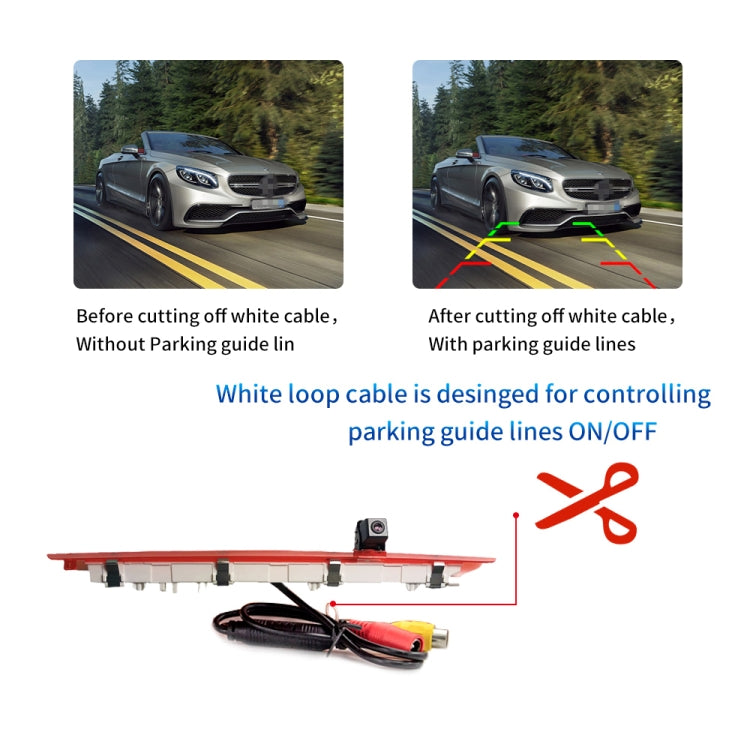 PZ468 Car Waterproof 170 Degree Brake Light View Camera + 7 inch Rearview Monitor for Mercedes-Benz Vito 2016 - Rear View Cameras by PMC TechLife | Online Shopping South Africa | PMC TechLife