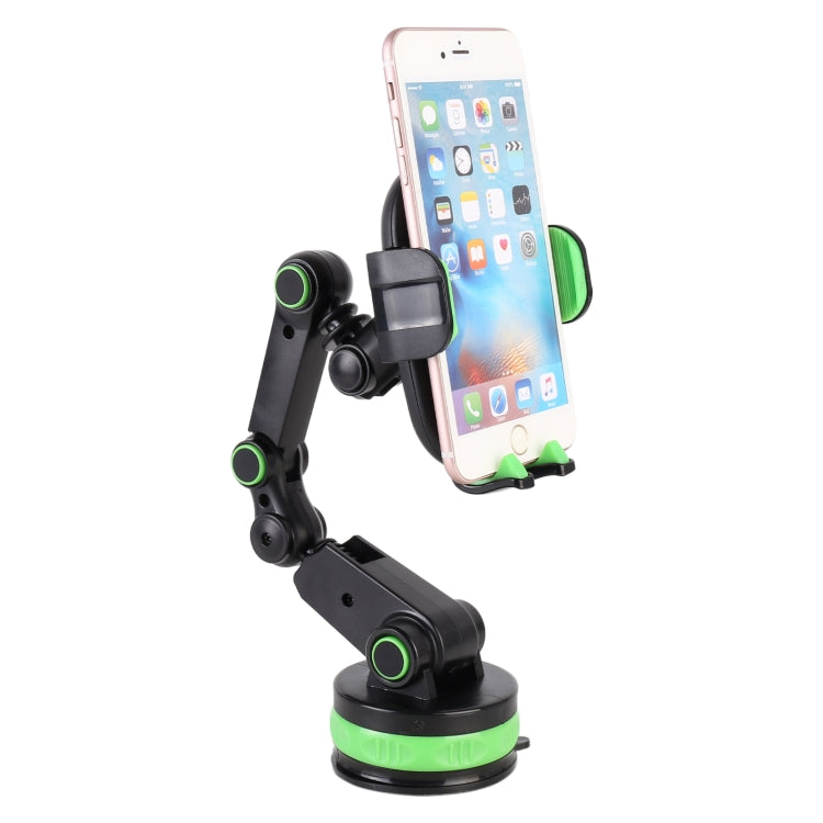 ZP-X0466 Car 360 Degree Rotating Telescopic Folding Round Suction Cup Mobile Phone Holder(Green) - Car Holders by PMC TechLife | Online Shopping South Africa | PMC TechLife