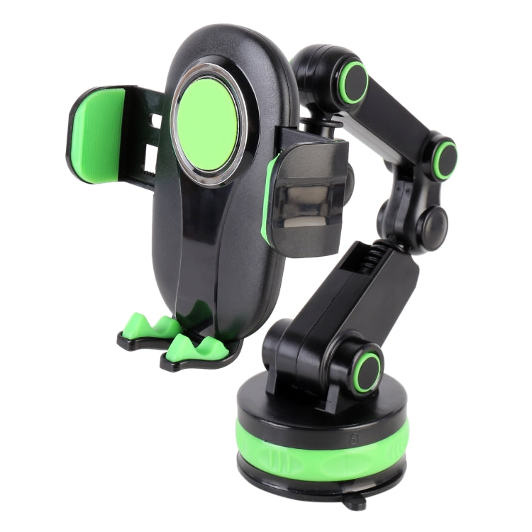 ZP-X0466 Car 360 Degree Rotating Telescopic Folding Round Suction Cup Mobile Phone Holder(Green) - Car Holders by PMC TechLife | Online Shopping South Africa | PMC TechLife