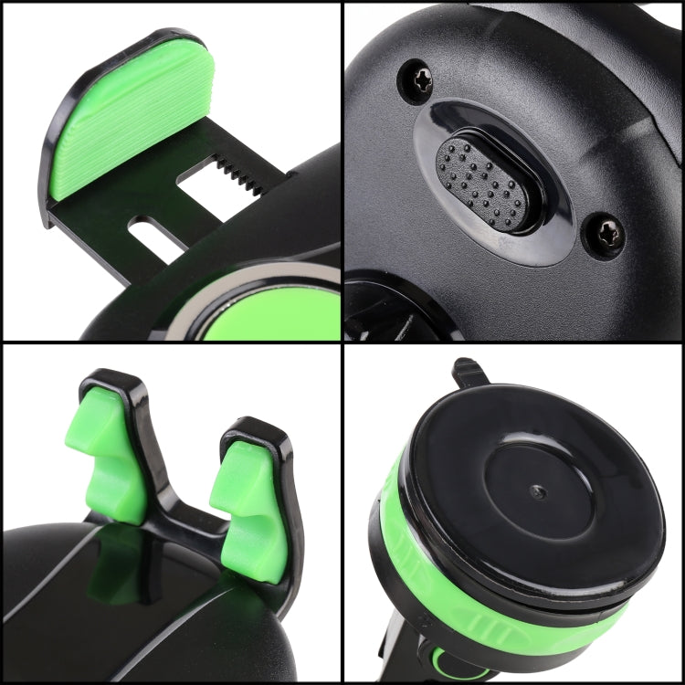 ZP-X0466 Car 360 Degree Rotating Telescopic Folding Round Suction Cup Mobile Phone Holder(Green) - Car Holders by PMC TechLife | Online Shopping South Africa | PMC TechLife