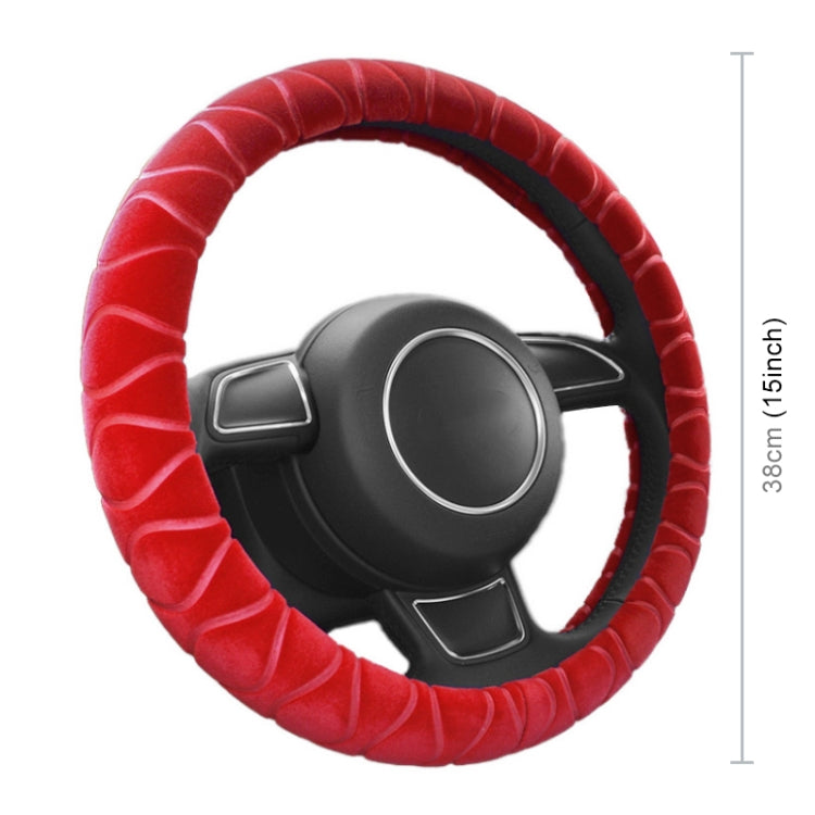Car Universal Short Plush Warm Anti-skid Steering Wheel Cover, Adaptation Steering Wheel Diameter: 38cm (Black) - Steering Wheel Accessories by PMC TechLife | Online Shopping South Africa | PMC TechLife | Buy Now Pay Later Mobicred