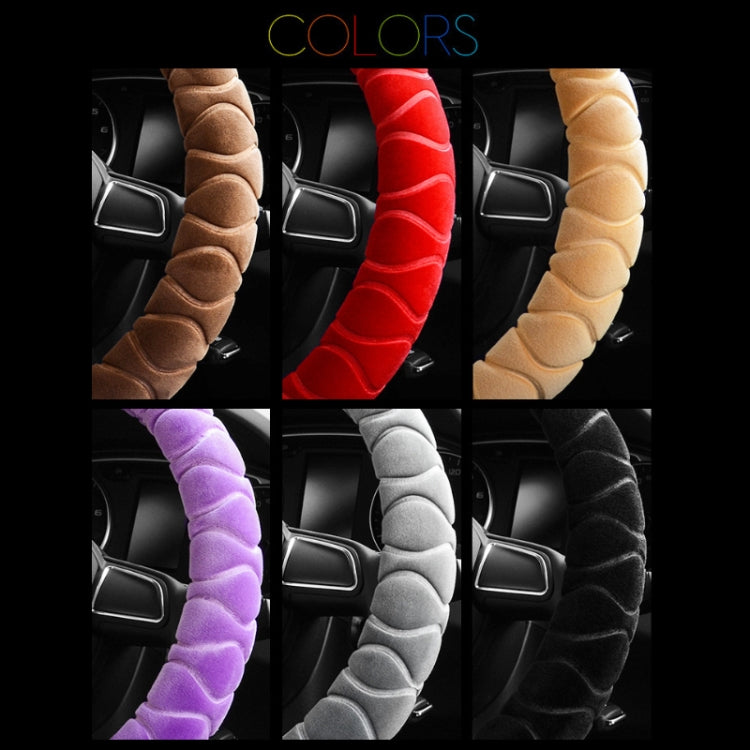 Car Universal Short Plush Warm Anti-skid Steering Wheel Cover, Adaptation Steering Wheel Diameter: 38cm (Black) - Steering Wheel Accessories by PMC TechLife | Online Shopping South Africa | PMC TechLife | Buy Now Pay Later Mobicred