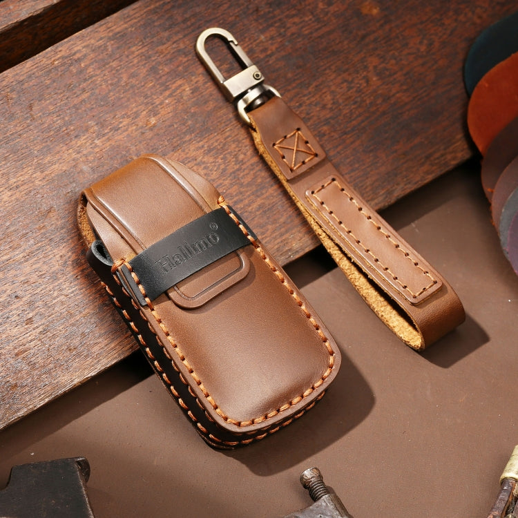 Hallmo Car Cowhide Leather Key Protective Cover Key Case for Audi A6L / A8L / A4 / A7 / A5 C Style(Brown) - free shipping - PMC TechLife - Order now!