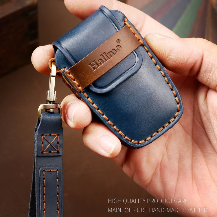 Hallmo Car Cowhide Leather Key Protective Cover Key Case for Toyota Corolla 2018 3-button(Blue) - free shipping - PMC TechLife - Order now!