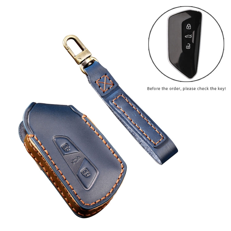 Hallmo Car Cowhide Leather Key Protective Cover Key Case for Volkswagen Golf 8(Black) - free shipping - PMC TechLife - Order now!