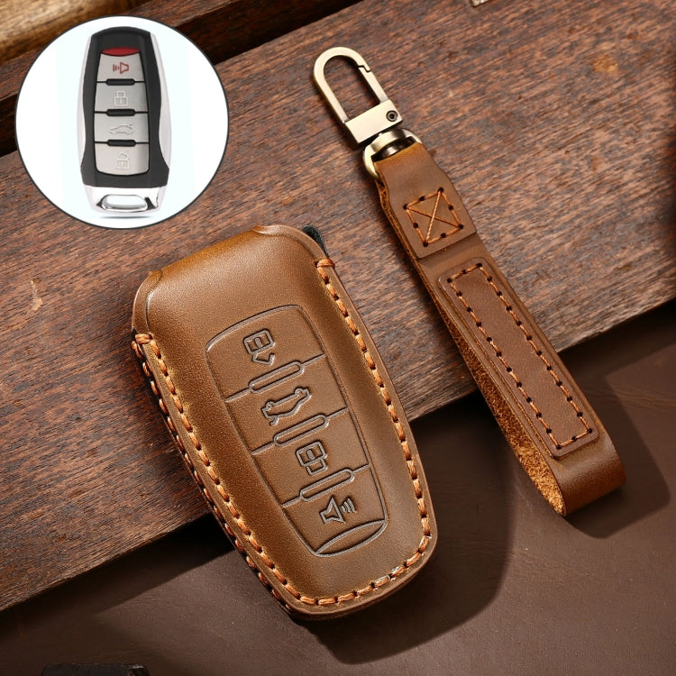 Hallmo Car Cowhide Leather Key Protective Cover Key Case for Haval H6(Brown) - free shipping - PMC TechLife - Order now!