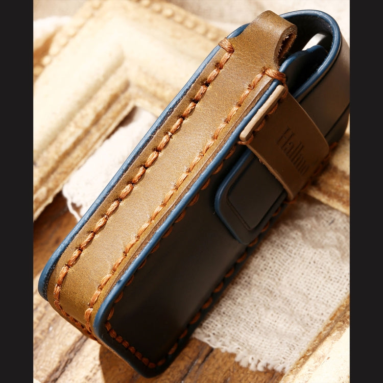 Hallmo Car Cowhide Leather Key Protective Cover Key Case for Mitsubishi Outlander(Black) - Car Key Cases by Hallmo | Online Shopping South Africa | PMC TechLife | Buy Now Pay Later Mobicred