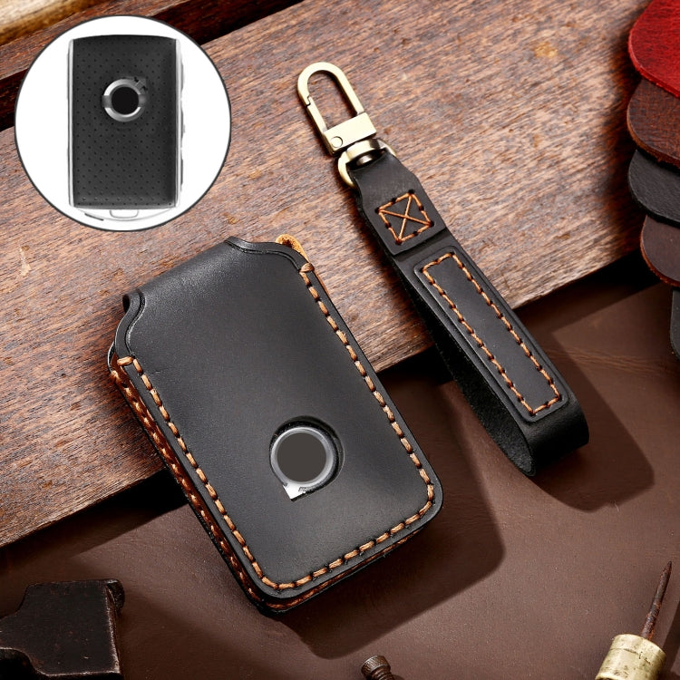 Hallmo Car Cowhide Leather Key Protective Cover Key Case for New Volvo(Black) - free shipping - PMC TechLife - Order now!