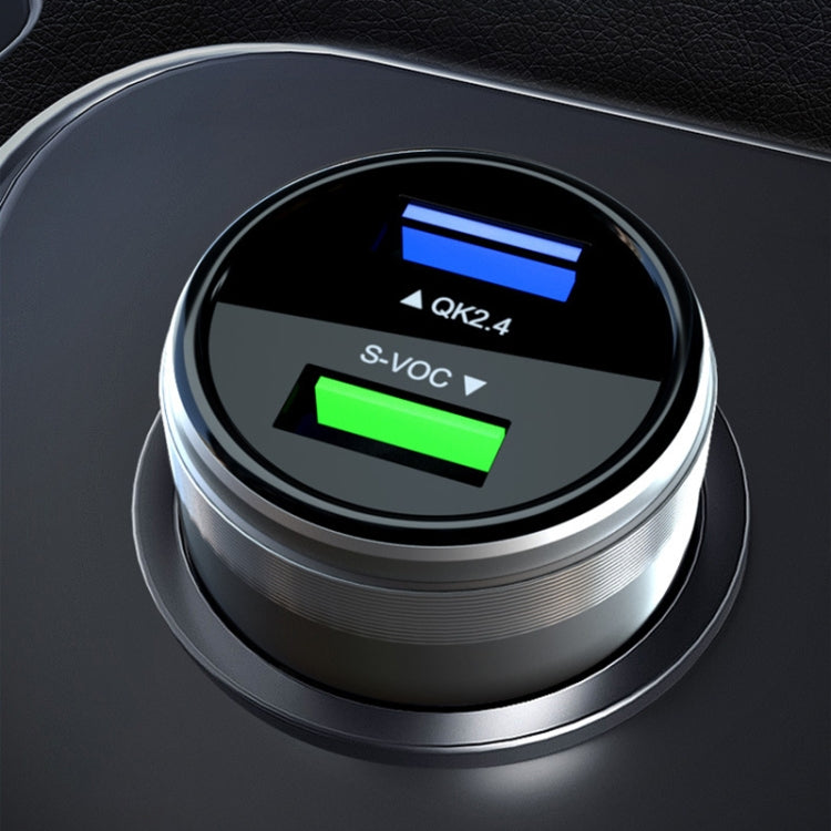 Dual USB 66W Car Flash Charger for OPPO / Huawei (Silver) - Car Charger by PMC TechLife | Online Shopping South Africa | PMC TechLife