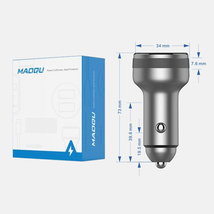 Dual USB 66W Car Flash Charger for OPPO / Huawei (Silver) - Car Charger by PMC TechLife | Online Shopping South Africa | PMC TechLife