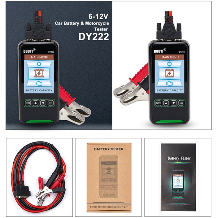 DUOYI DY222 Car 12V / 24V Battery Tester - free shipping - PMC TechLife - Order now!