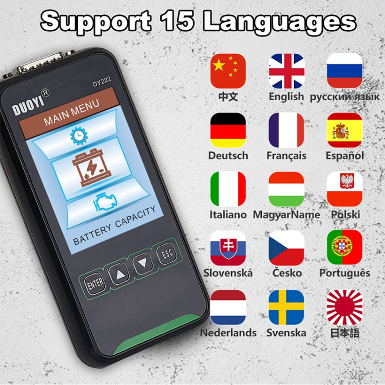 DUOYI DY222 Car 12V / 24V Battery Tester - free shipping - PMC TechLife - Order now!