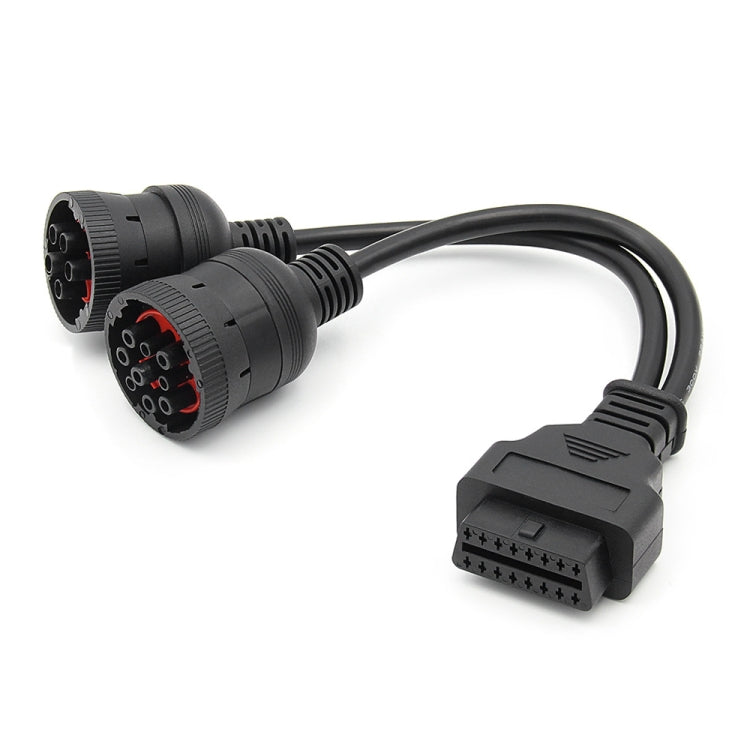 J1708 J1939 6Pin 9Pin to OBD2 16Pin Female Car Diagnostic Adapter Cable - Cables & Connectors by PMC TechLife | Online Shopping South Africa | PMC TechLife