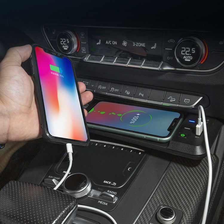 HFC-1051 Car Qi Standard Wireless Charger 15W / 10W Quick Charging for Audi Q5L 2018-2022, Left Driving - Wireless Charging Pads by PMC TechLife | Online Shopping South Africa | PMC TechLife