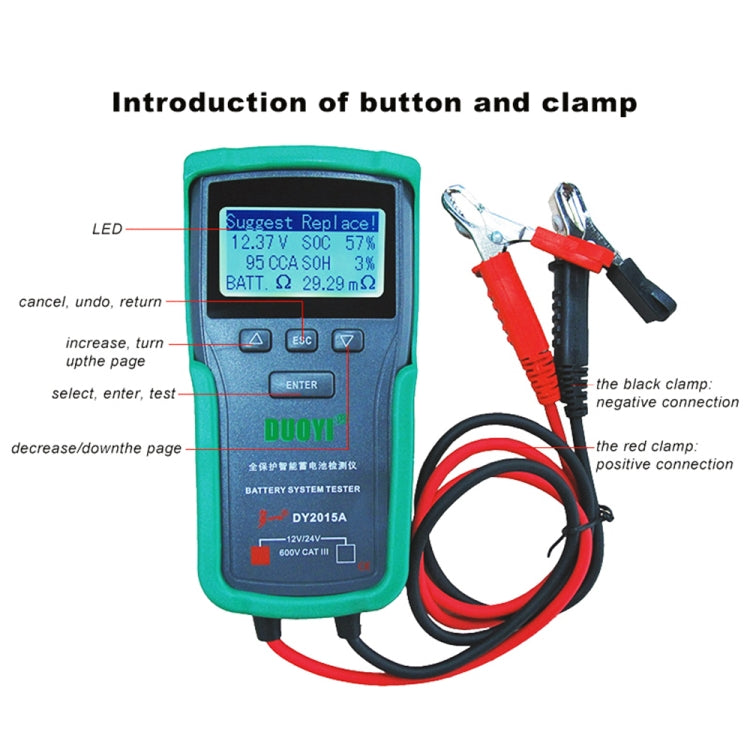 DUOYI DY2015A Car 12V 24V Digital CCA Load Battery Charging Digital Capacity Tester - free shipping - PMC TechLife - Order now!