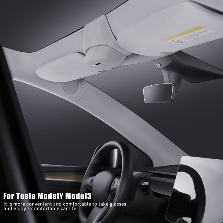 Car Suede Wrap Version Sunglasses Storage Box for Tesla Model 3 - Sunglasses & Glasses Clips by PMC TechLife | Online Shopping South Africa | PMC TechLife
