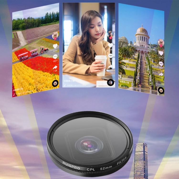 RUIGPRO for GoPro HERO 7/6 /5 Professional 52mm 10X Close-up Lens Filter with Filter Adapter Ring & Lens Cap - Lens Filter by RUIGPRO | Online Shopping South Africa | PMC TechLife | Buy Now Pay Later Mobicred