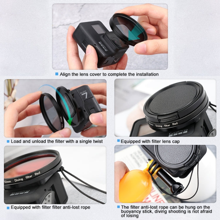 RUIGPRO for GoPro HERO 7/6 /5 Professional 52mm CPL Lens Filter with Filter Adapter Ring & Lens Cap - Lens Filter by RUIGPRO | Online Shopping South Africa | PMC TechLife | Buy Now Pay Later Mobicred