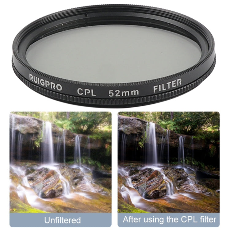 RUIGPRO for GoPro HERO 7/6 /5 Professional 52mm CPL Lens Filter with Filter Adapter Ring & Lens Cap - Lens Filter by RUIGPRO | Online Shopping South Africa | PMC TechLife | Buy Now Pay Later Mobicred